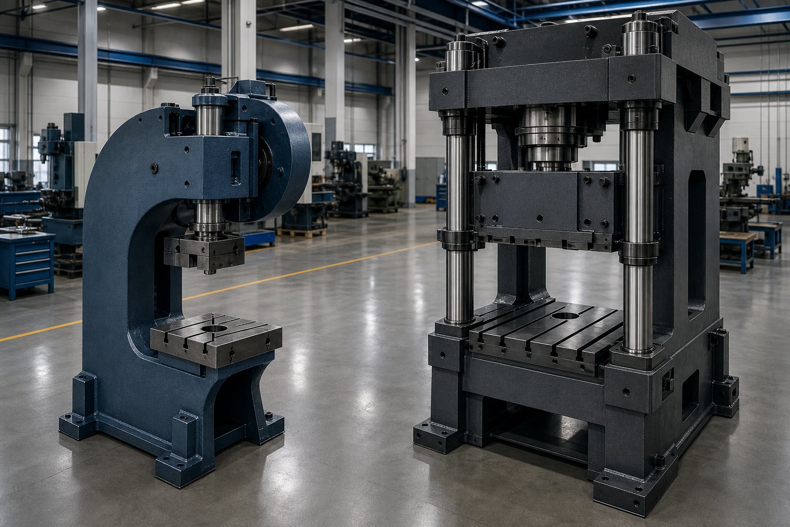 c frame and straight side press frames compared showing how structural design affects rigidity and progressive die performance