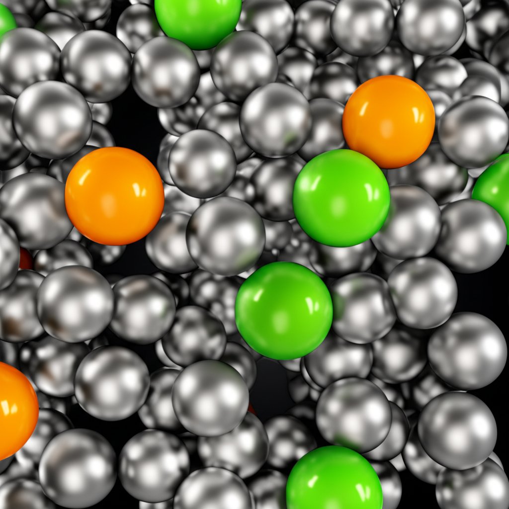 atomic structure illustration showing key elements in 6061 aluminum alloy