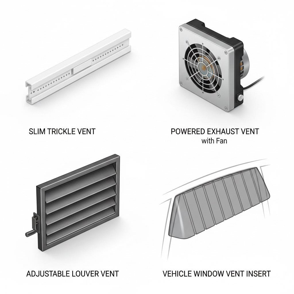 different window vent types serve specific ventilation needs from passive trickle vents to powered exhaust systems