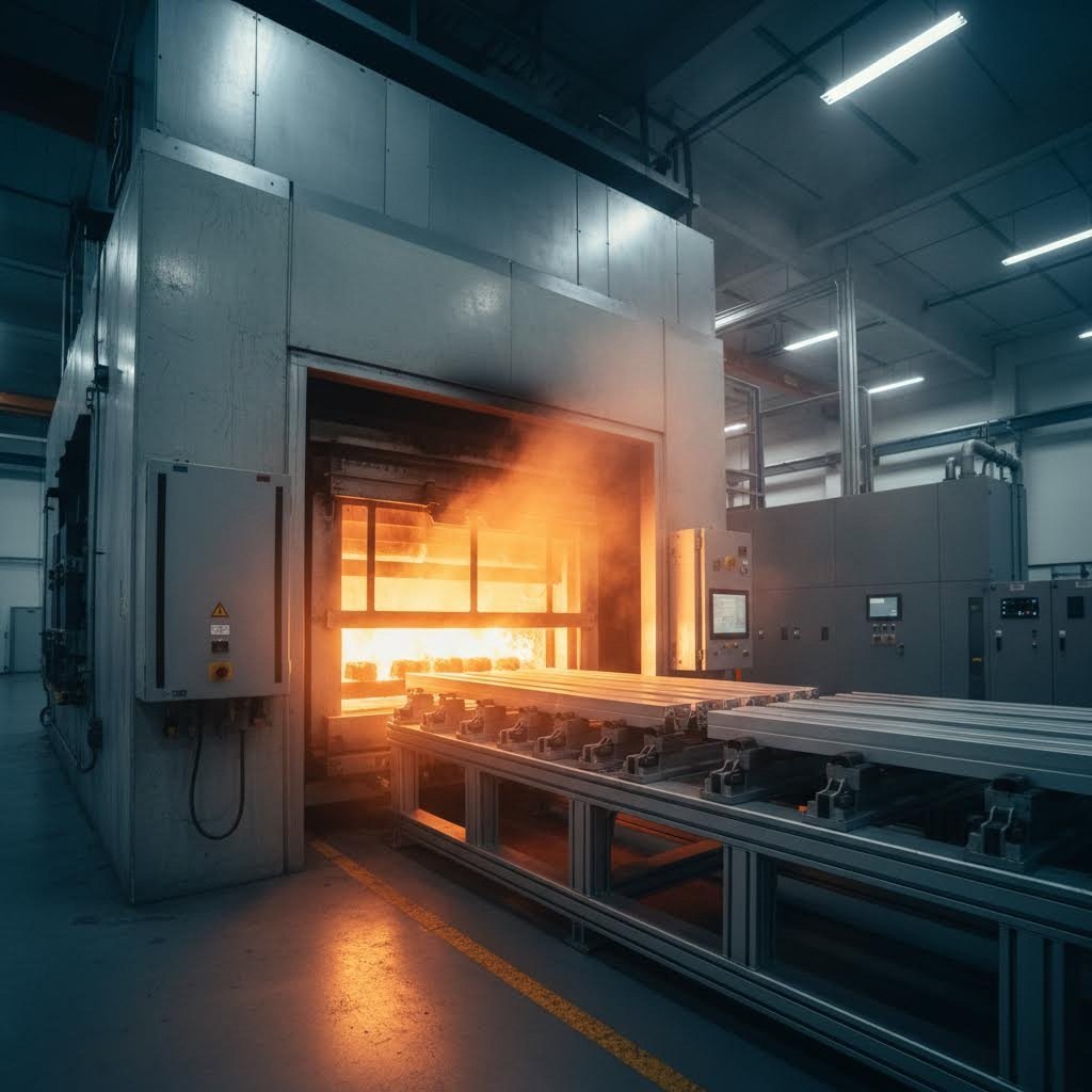 heat treatment furnace processing aluminum extrusions for temper designation