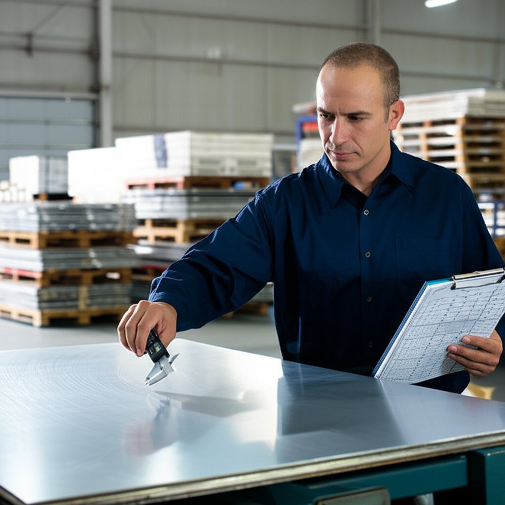 quality inspection of aluminium sheets for thickness flatness and certification compliance