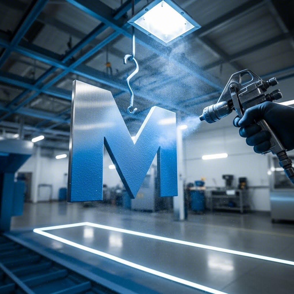 powder coating application on laser cut metal for durable outdoor protection