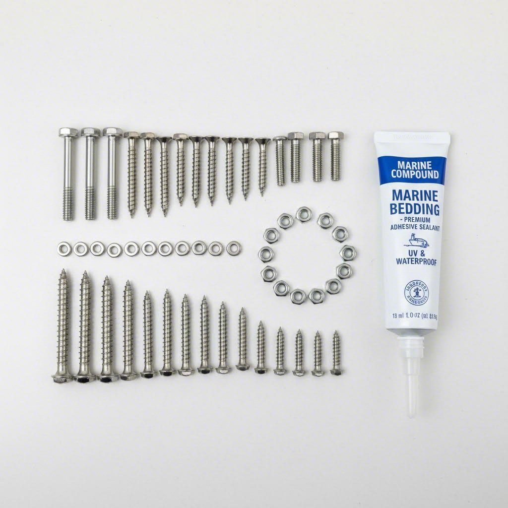 proper fastener selection and bedding compounds prevent galvanic corrosion
