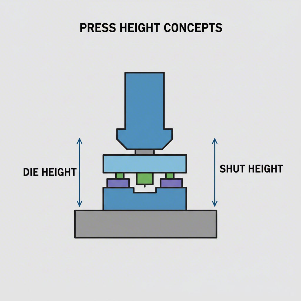 diagram explaining the relationship between die height and shut height