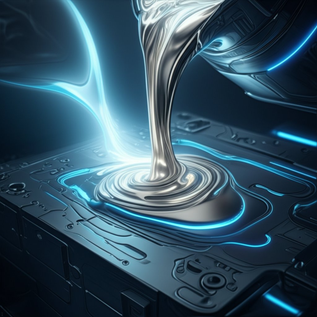 conceptual art of the high pressure automotive die casting process