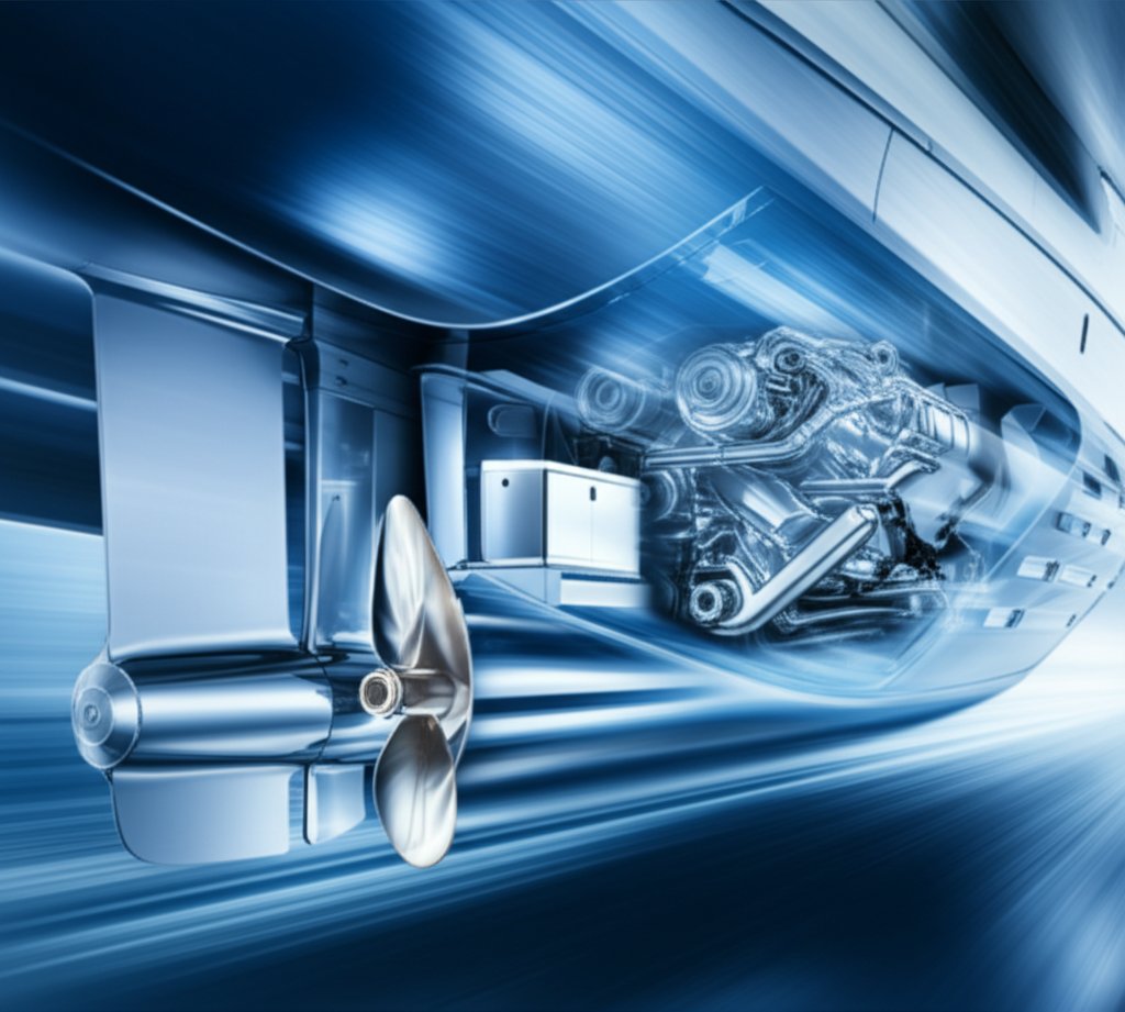 infographic showing key cnc machined components in a marine vessel