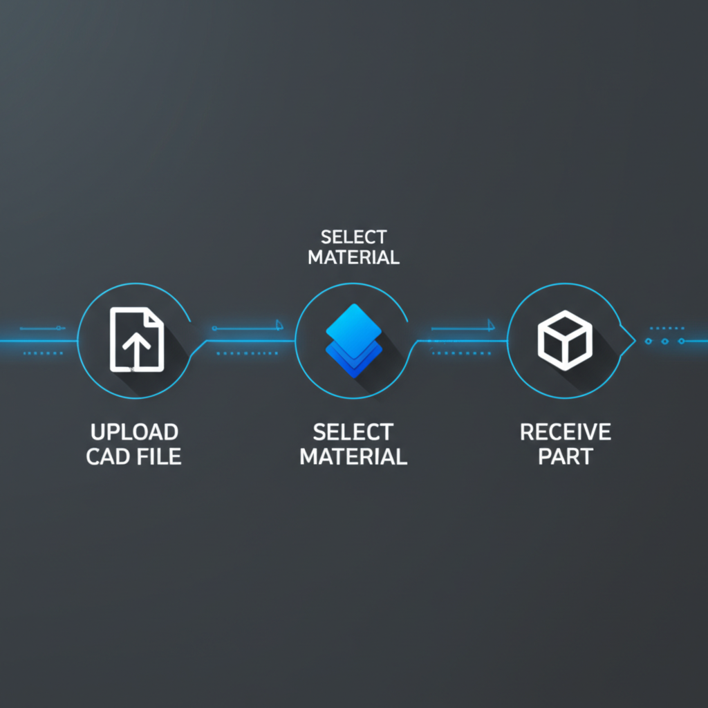 diagram showing the simple process for getting a cnc machining quote