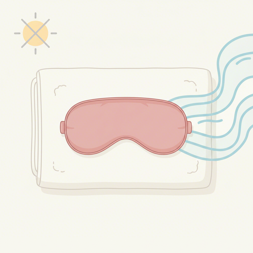 a visual guide to properly air drying a satin eye mask