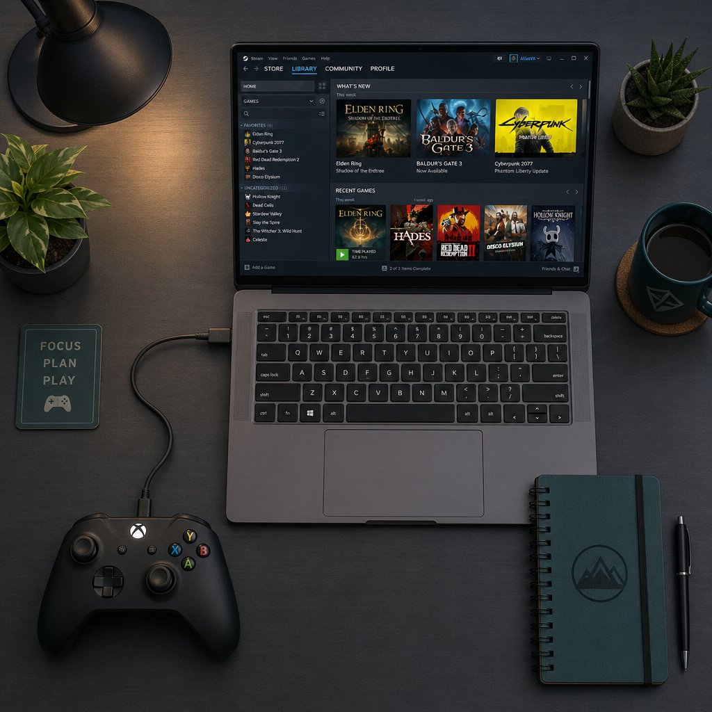 a controller connected to a pc with steam open illustrating the setup verification process for delta force