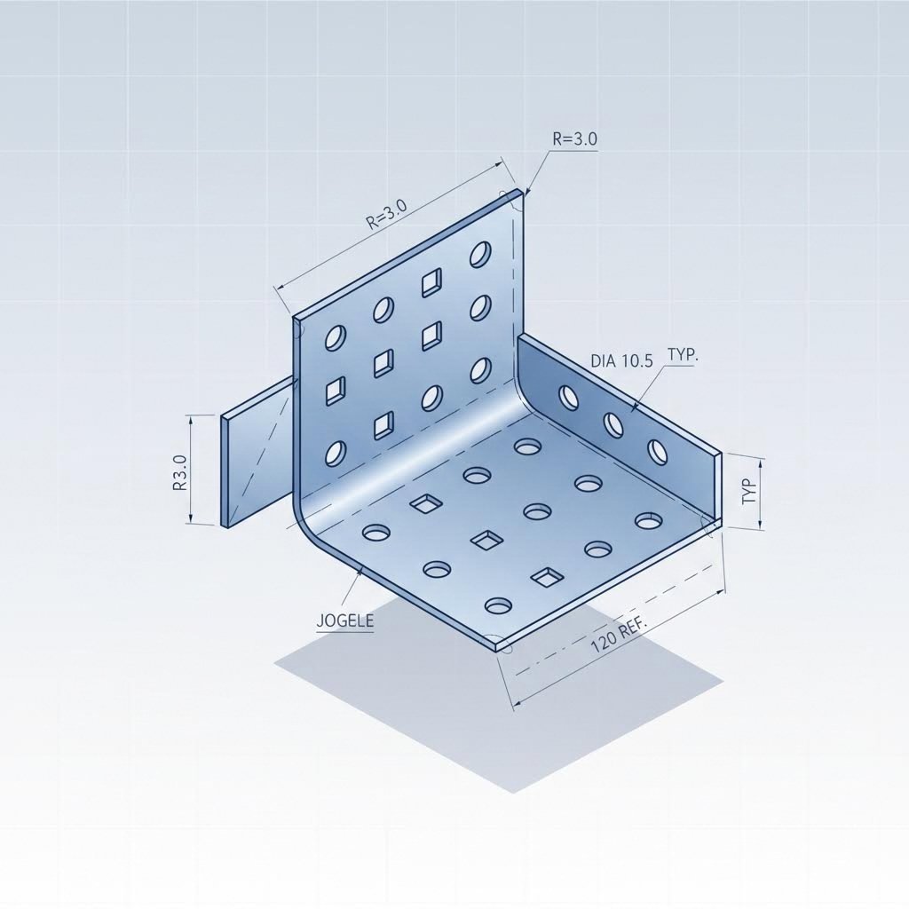 sheet metal design guidelines showing proper bend radius and feature placement