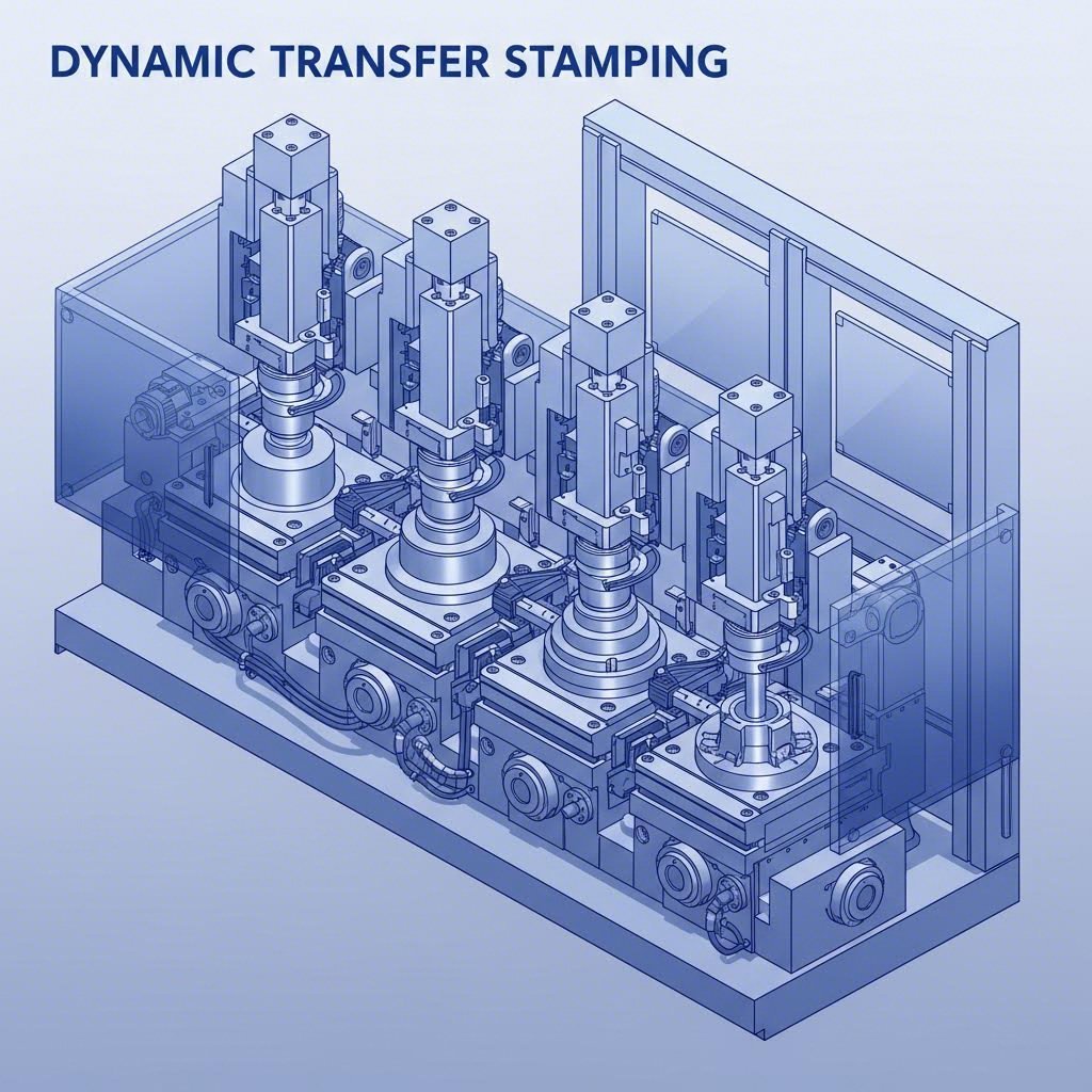 mechanical transfer system moving blanks through sequential die stations