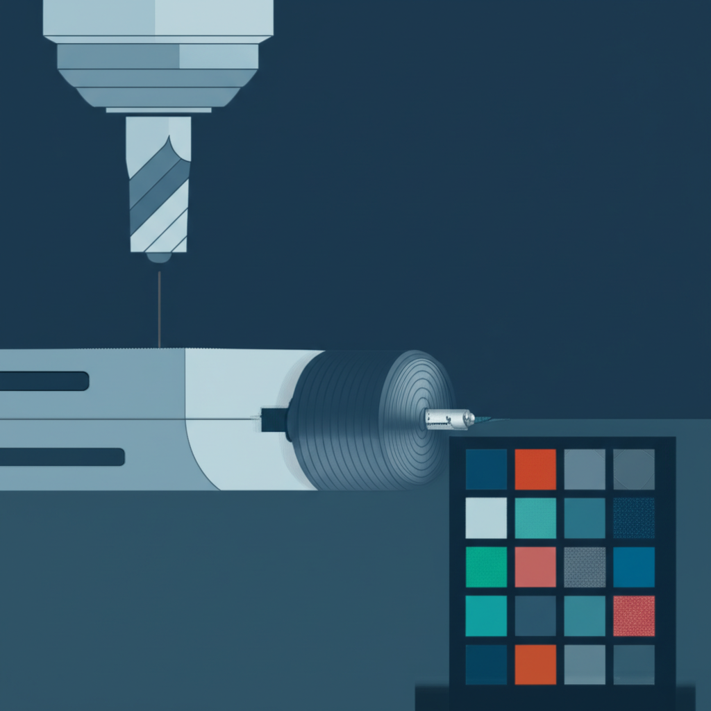 icons representing core cnc machining capabilities milling turning and material selection