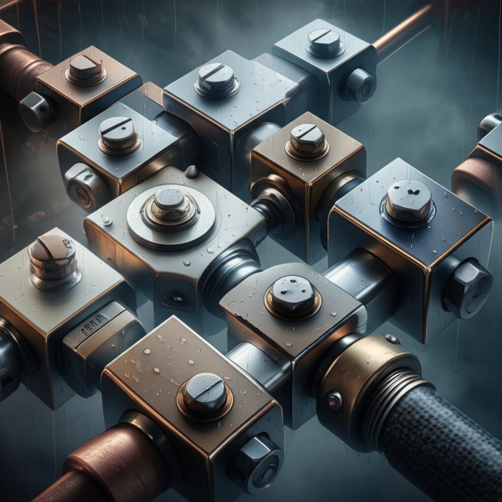 potential galvanic corrosion sites in mixed metal assemblies