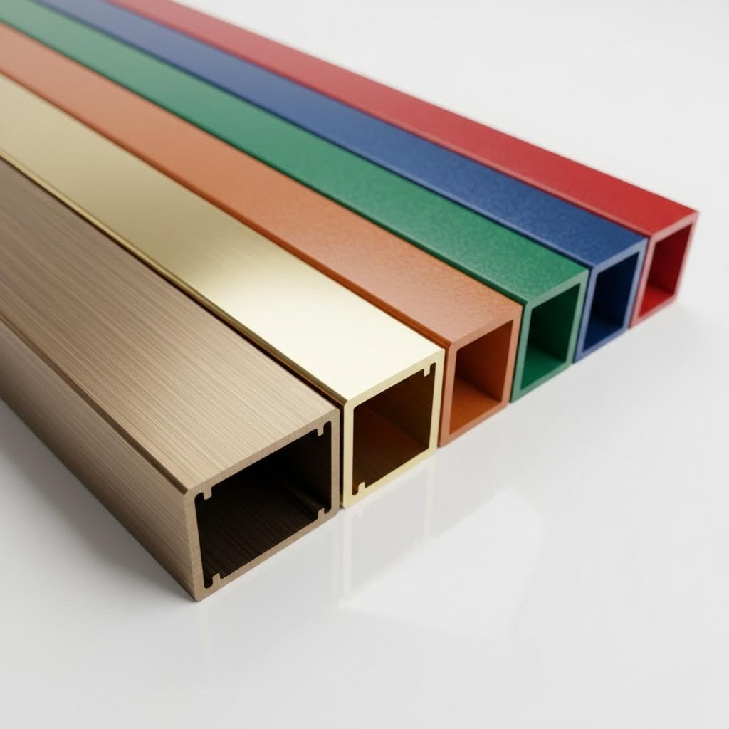 aluminum profiles with various surface treatments and color finishes