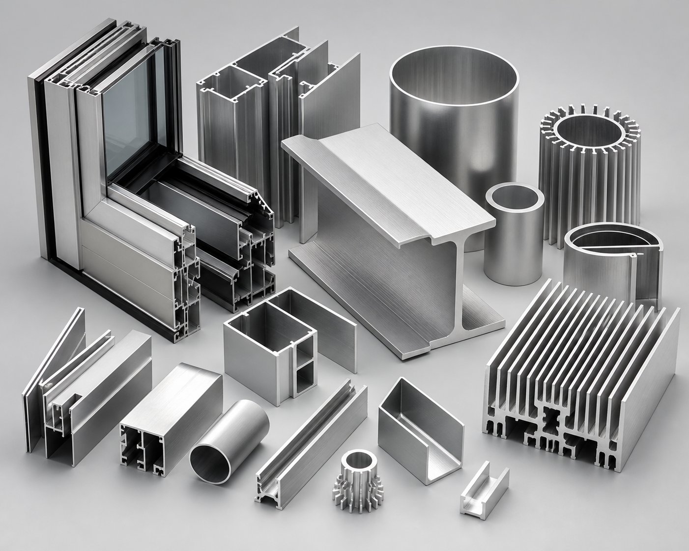 variety of aluminum extrusion profiles for different industrial applications