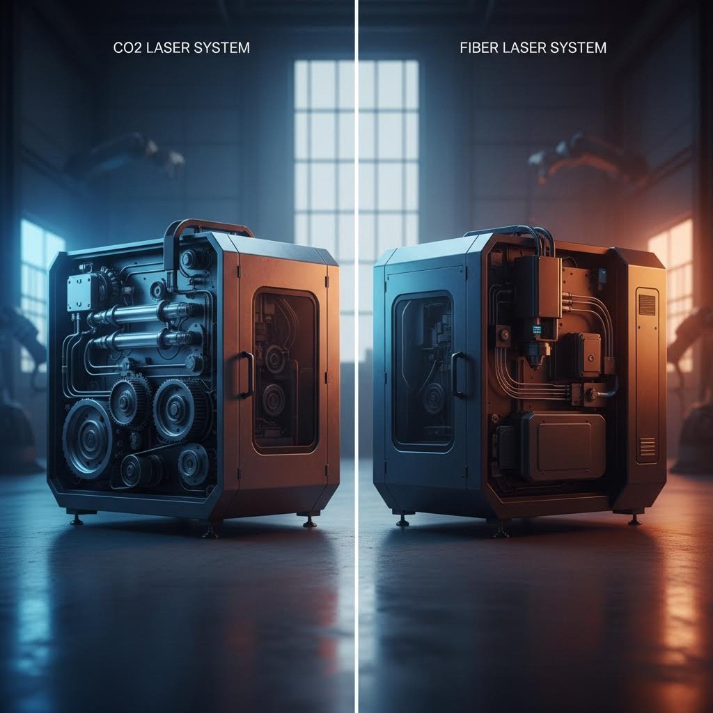 side by side comparison of co2 and fiber laser cutting systems