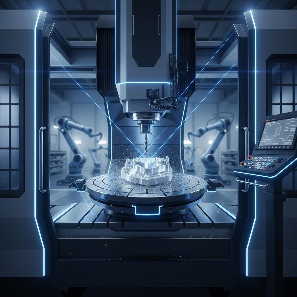 5 axis cnc machine enabling complex multi angle aluminum machining