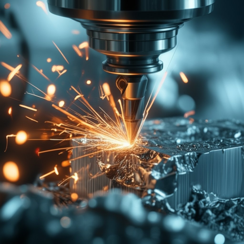 conceptual image of cnc machining 6061 t6 aluminum with precision