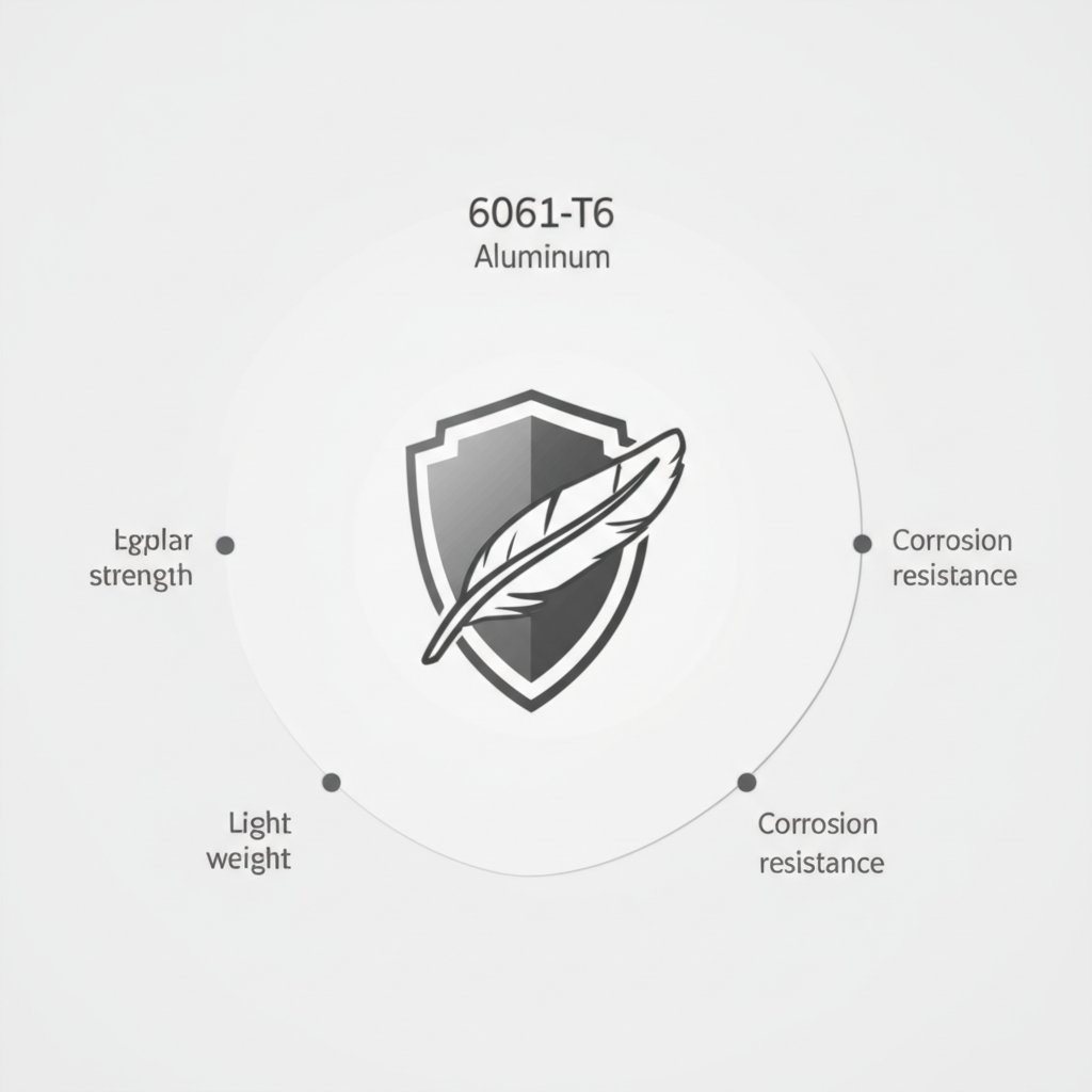 infographic illustrating the primary mechanical properties of 6061 t6 aluminum