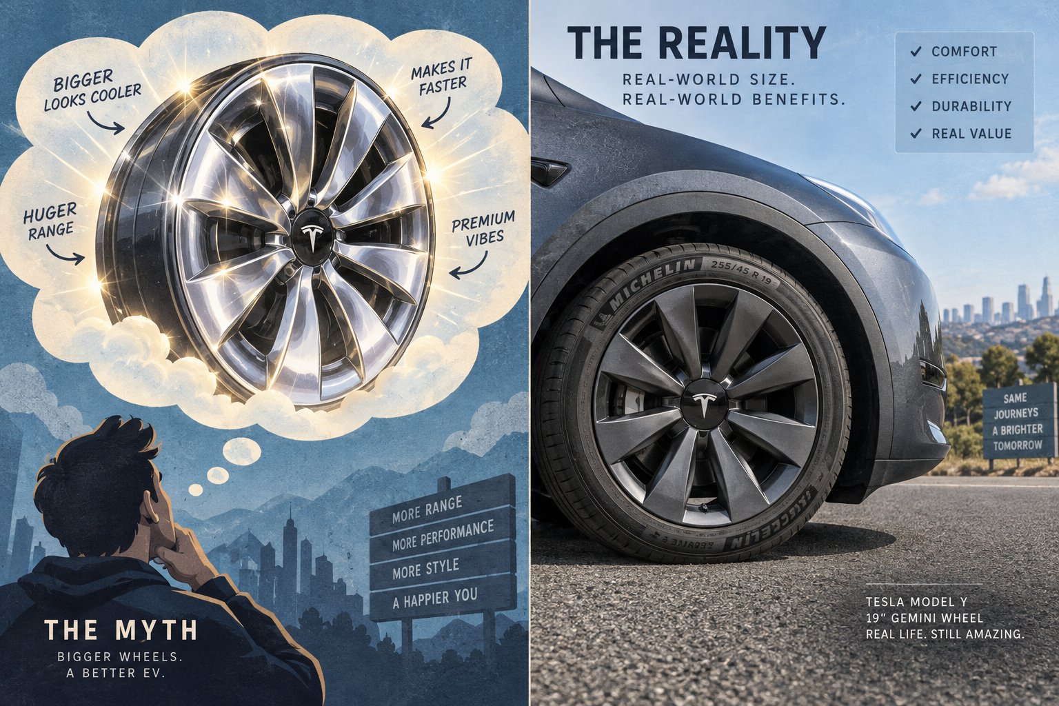 separating common myths from reality when choosing between tesla model y wheel sizes