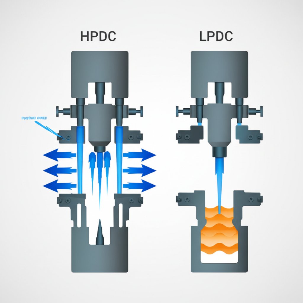 schematic diagram illustrating the mechanical differences between hpdc and lpdc machines