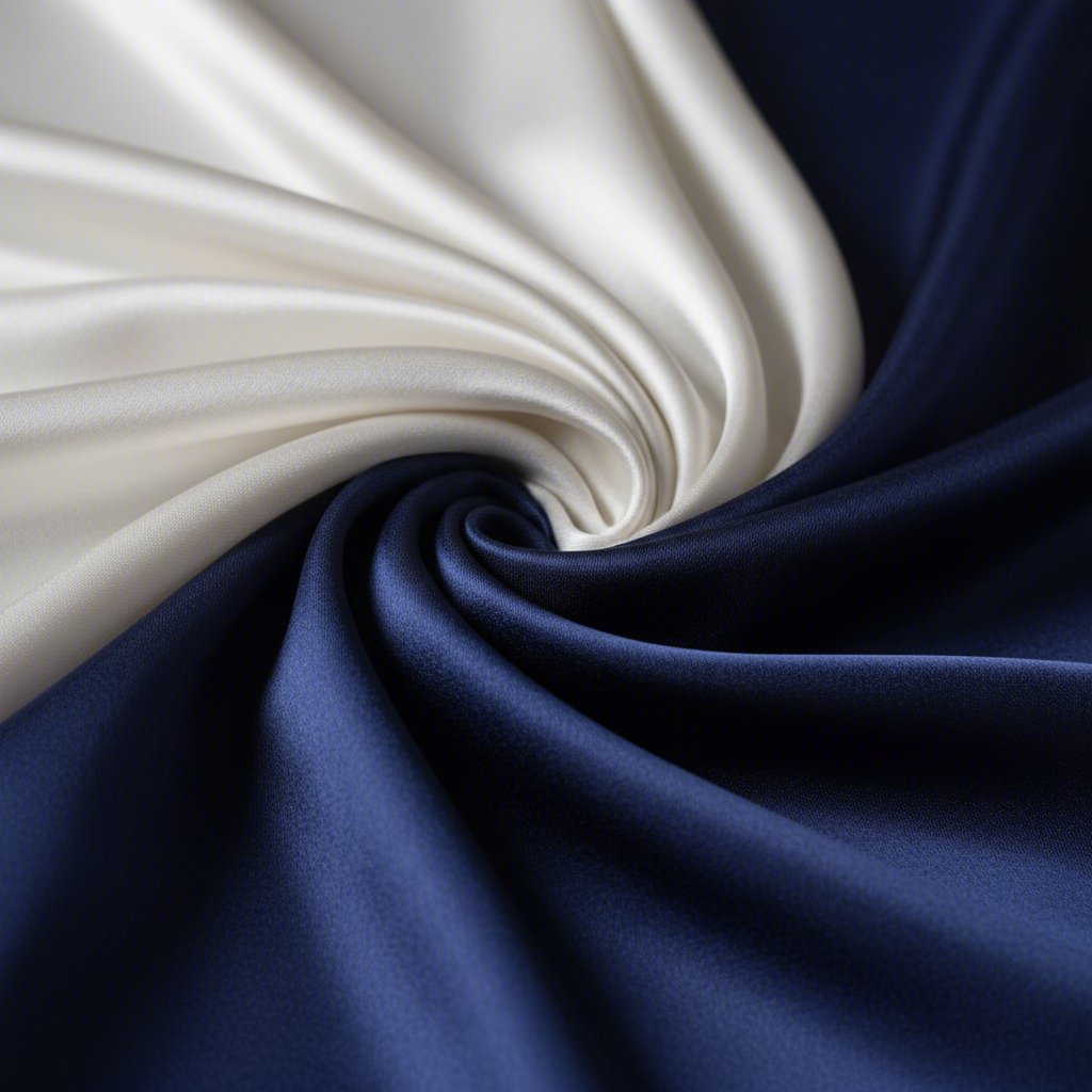 a conceptual comparison of natural silk and synthetic satin fabric textures