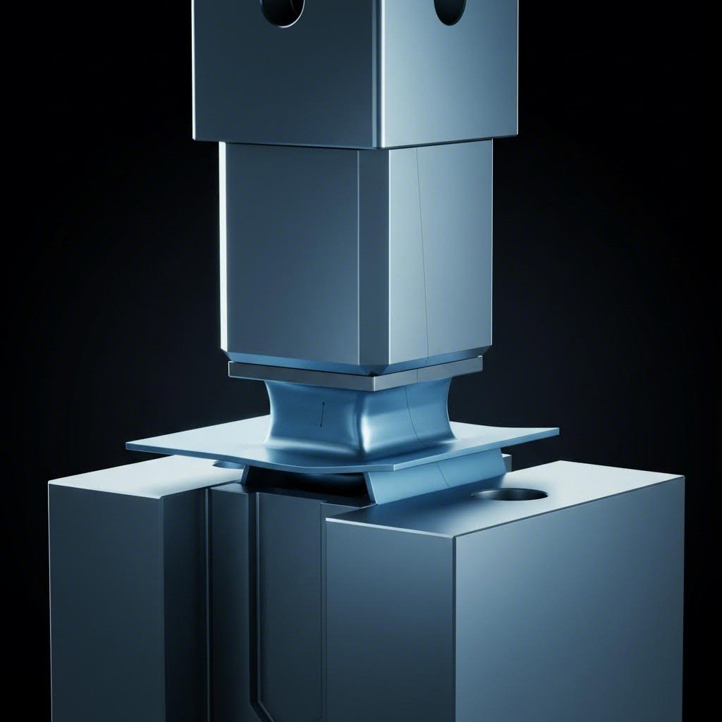 stamping die components working together to form sheet metal