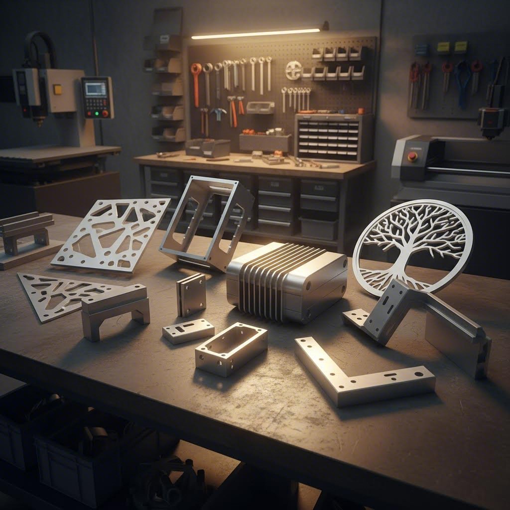 custom cut aluminum components ready for signage enclosures and structural applications