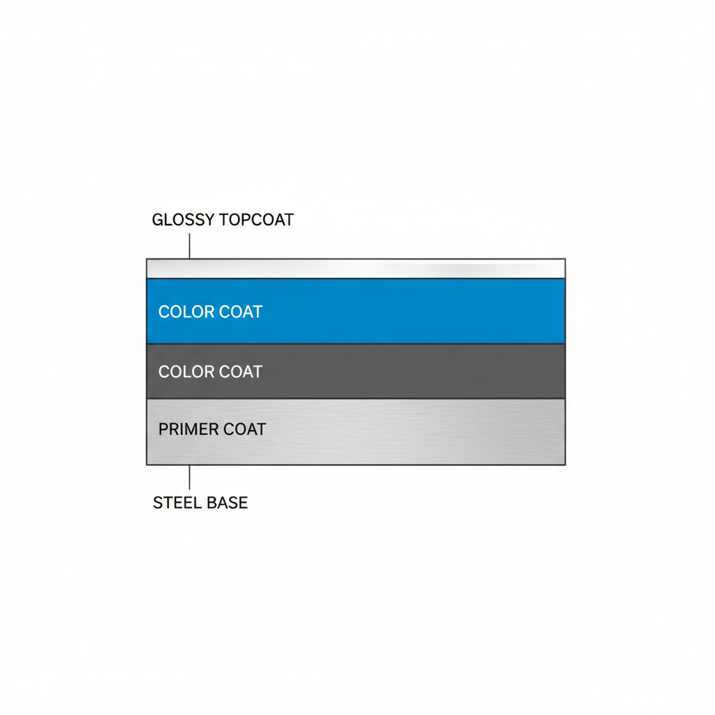 diagram showing the layers of a durable automotive protective coating system