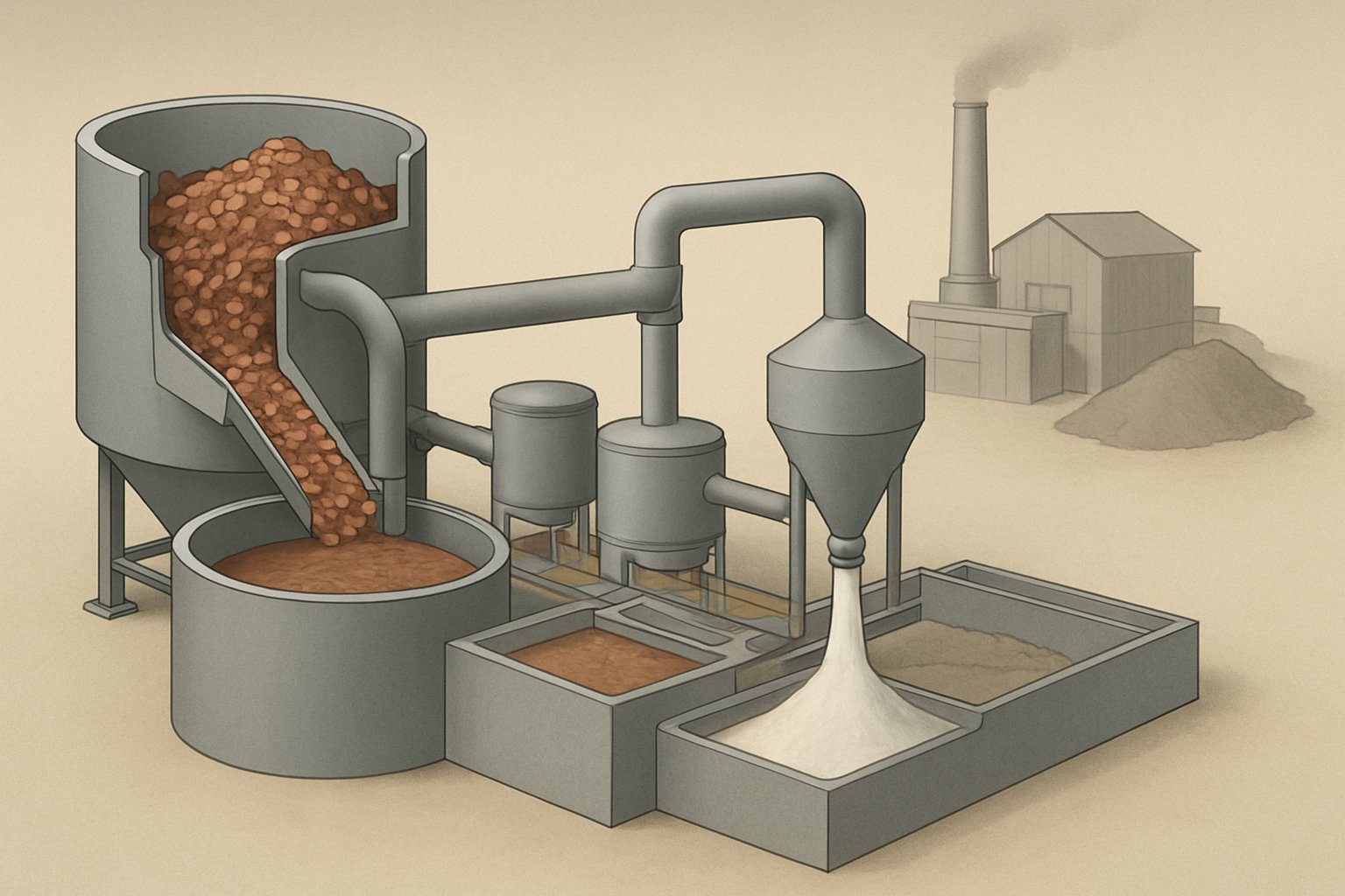 bauxite refining into alumina inside a modern refinery