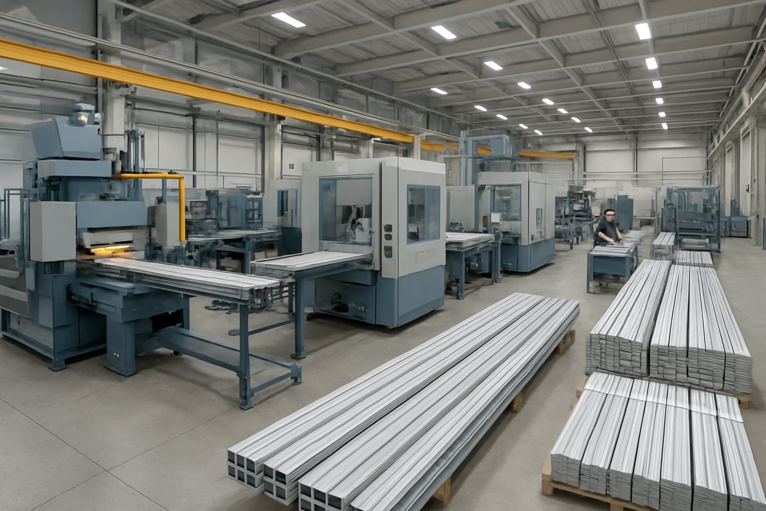 integrated extrusion machining finishing and inspection for aluminium profiles