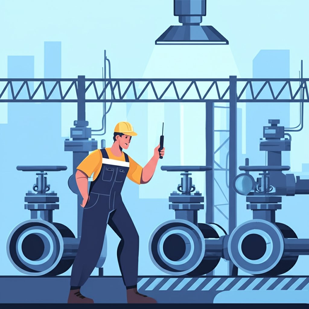 quality inspection of casting valves at a manufacturing facility