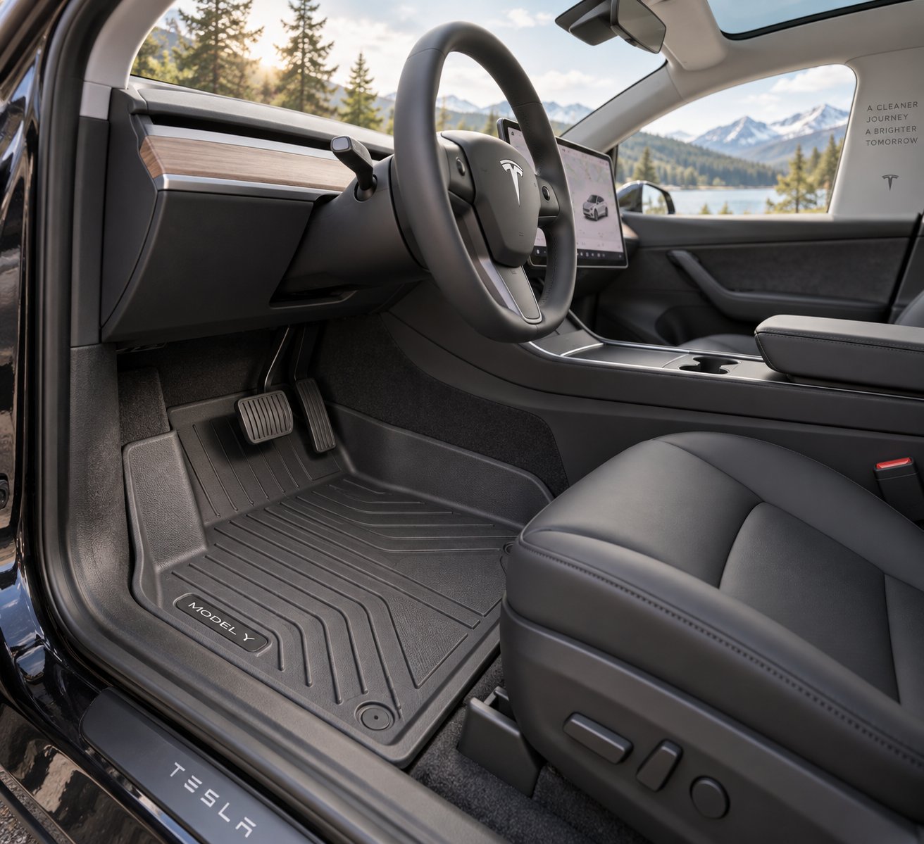 custom molded tpe floor liners designed to match tesla's minimalist cabin layout