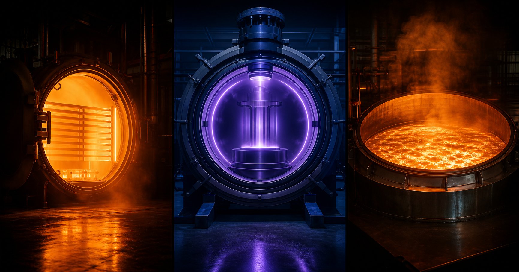three nitriding methods gas plasma and salt bath each operate in distinctly different furnace environments