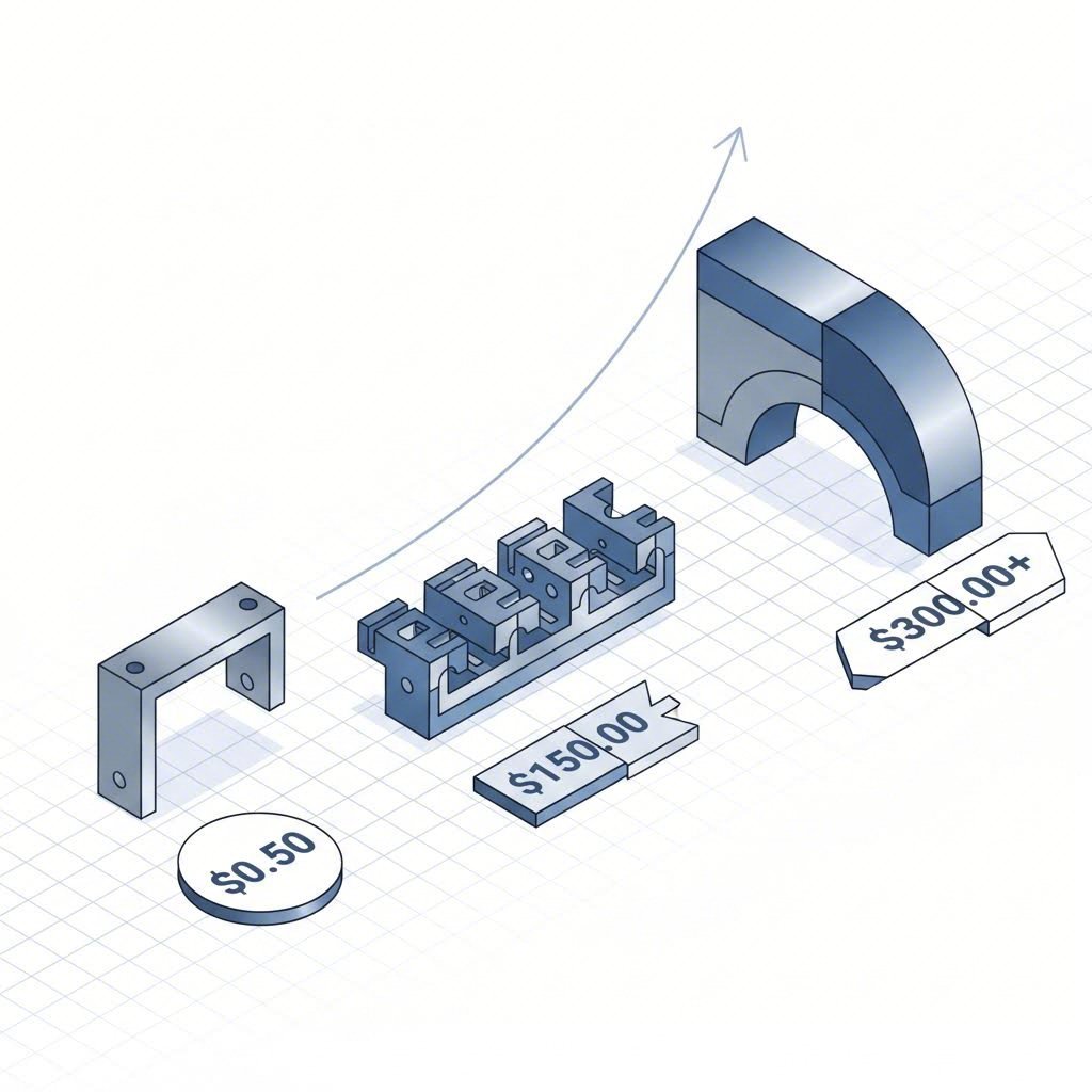 Comparison of stamping die costs ranging from simple brackets to complex body panels
