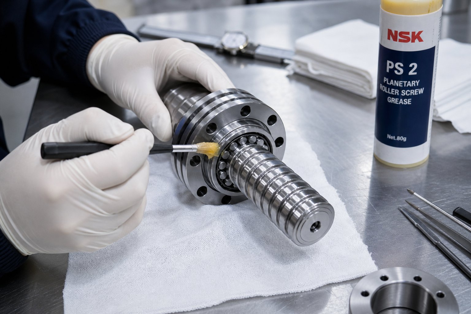 proper lubrication and maintenance of planetary roller screw components to ensure rated service life