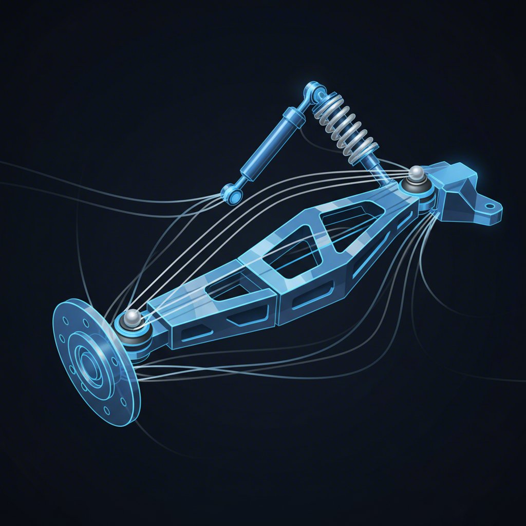 diagram illustrating the forces acting on a vehicle control arm
