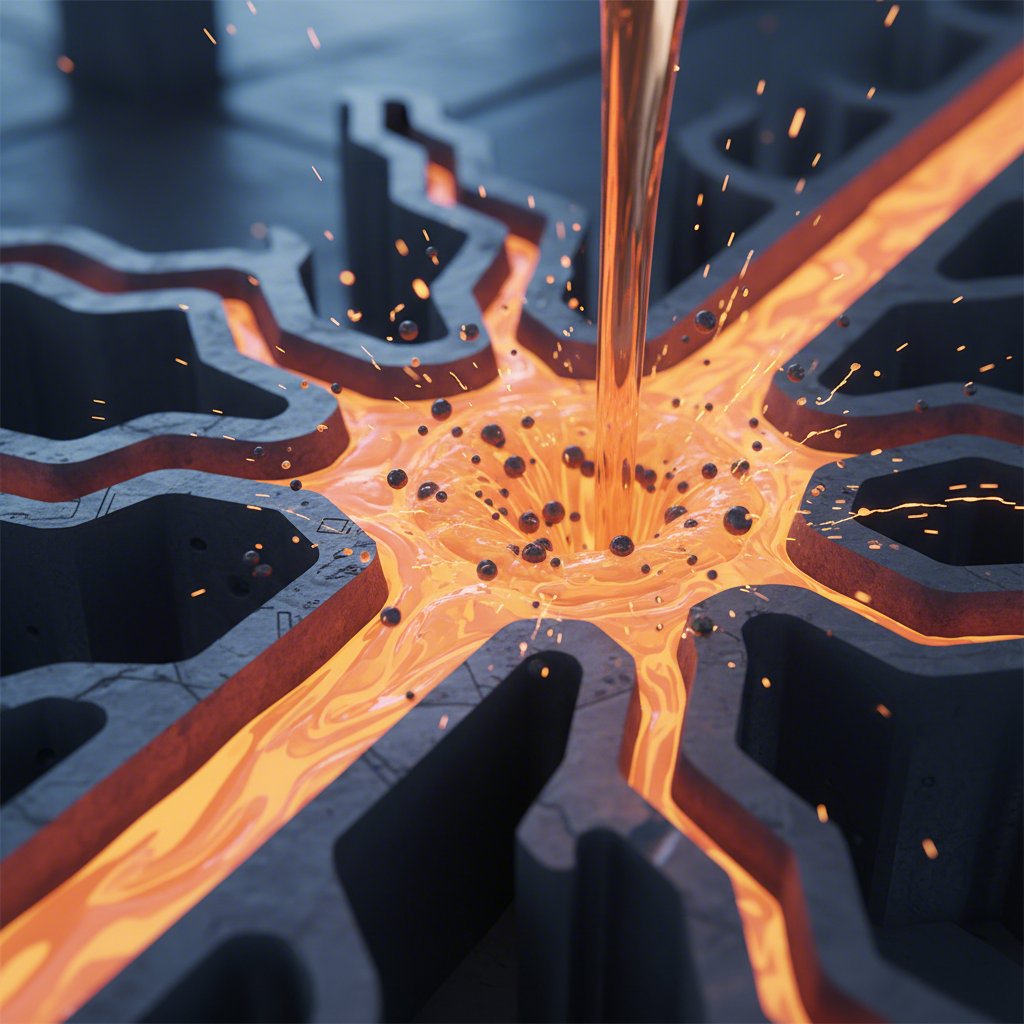 conceptual visualization of a defect forming during the die casting process