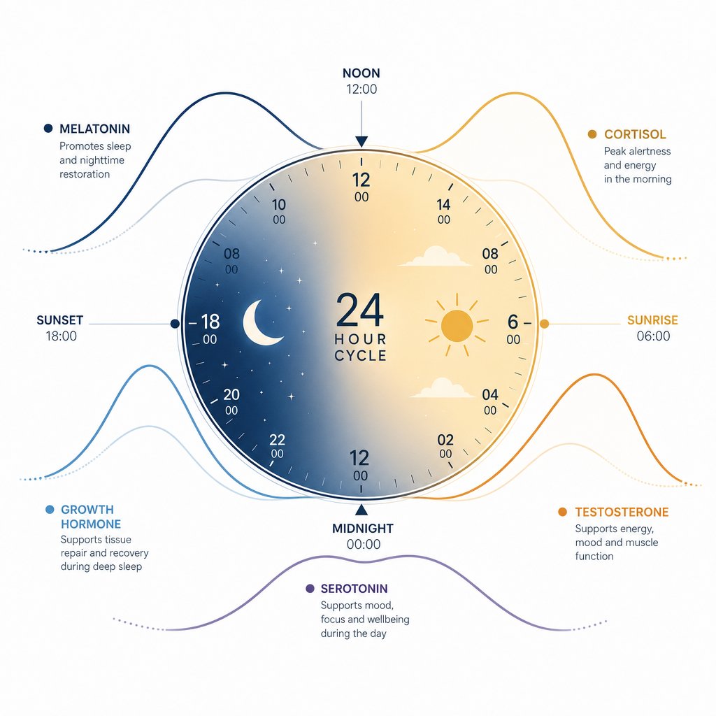 your body's circadian rhythm influences iron absorption through hepcidin levels that rise and fall throughout the day
