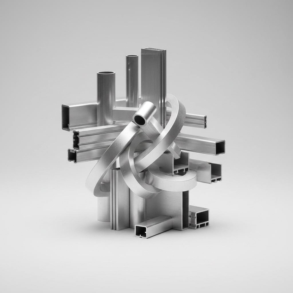 diverse aluminum extrusion shapes from simple angles to complex hollow and multi void profiles