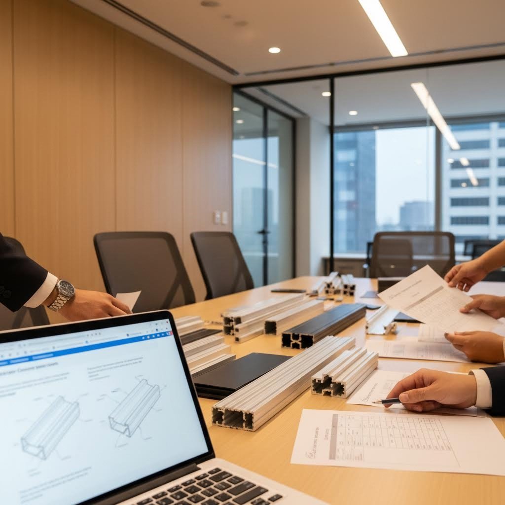 supplier evaluation process with aluminum samples and technical specifications