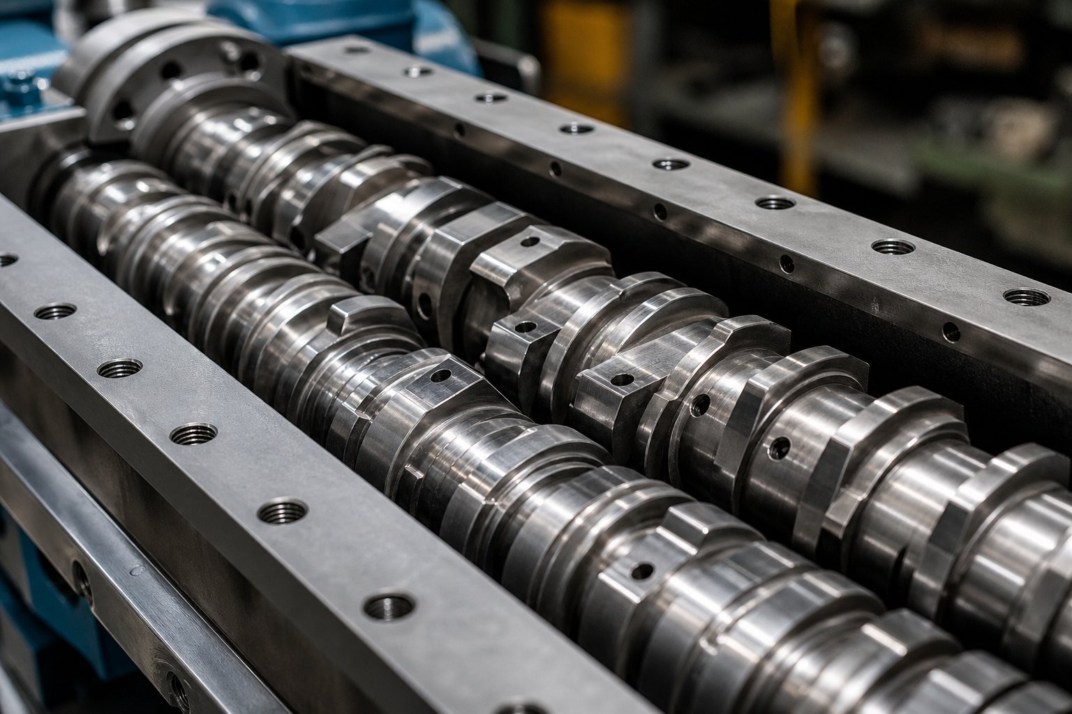modular screw elements on twin shafts form the core of every twin screw extruder design