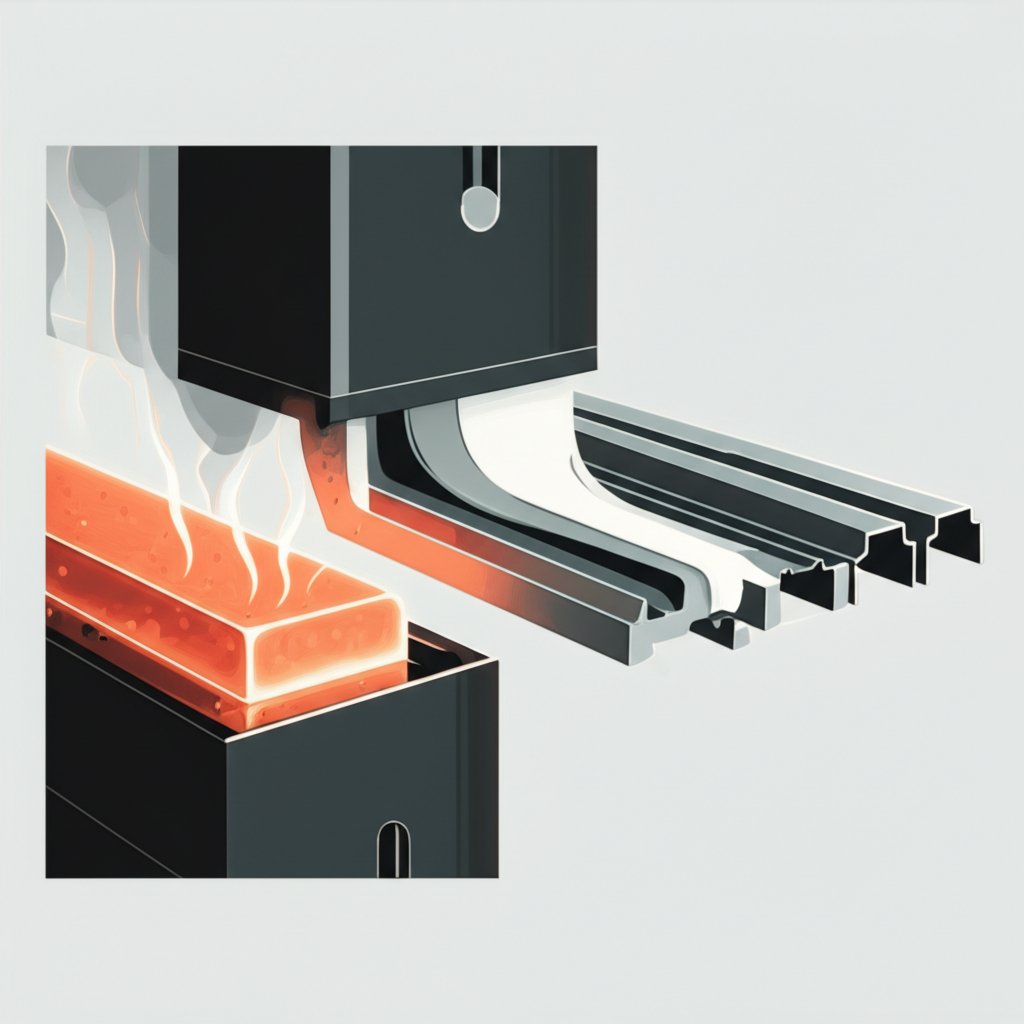 step by step visualization of the aluminum extrusion process
