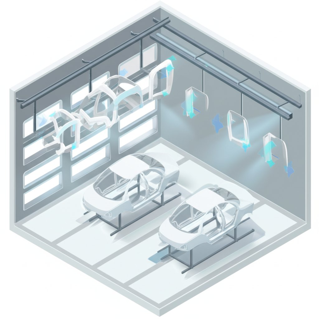 convection oven airflow and racks enable uniform bake cure on metal parts