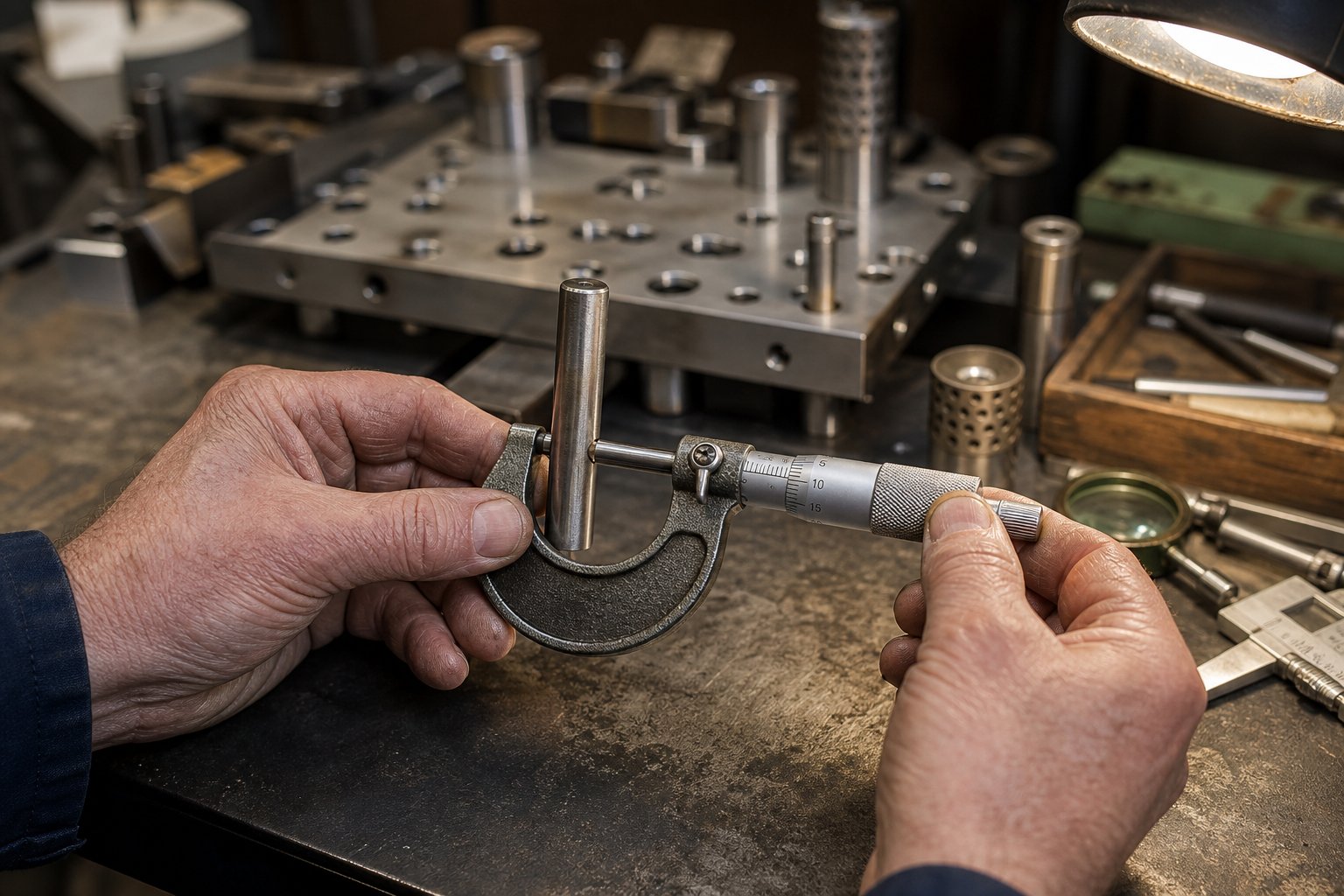 info-1-1 measuring guide pin wear during scheduled die set inspection to verify dimensional accuracy