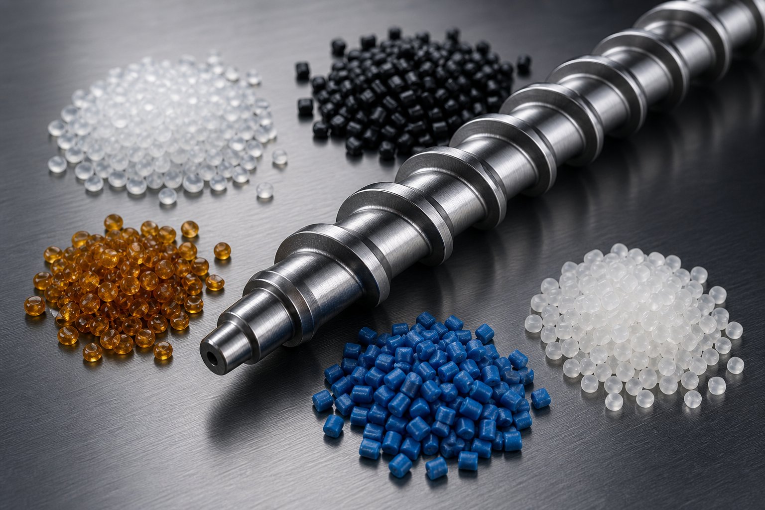 different polymer pellet types each require specific extruder screw geometry for optimal processing