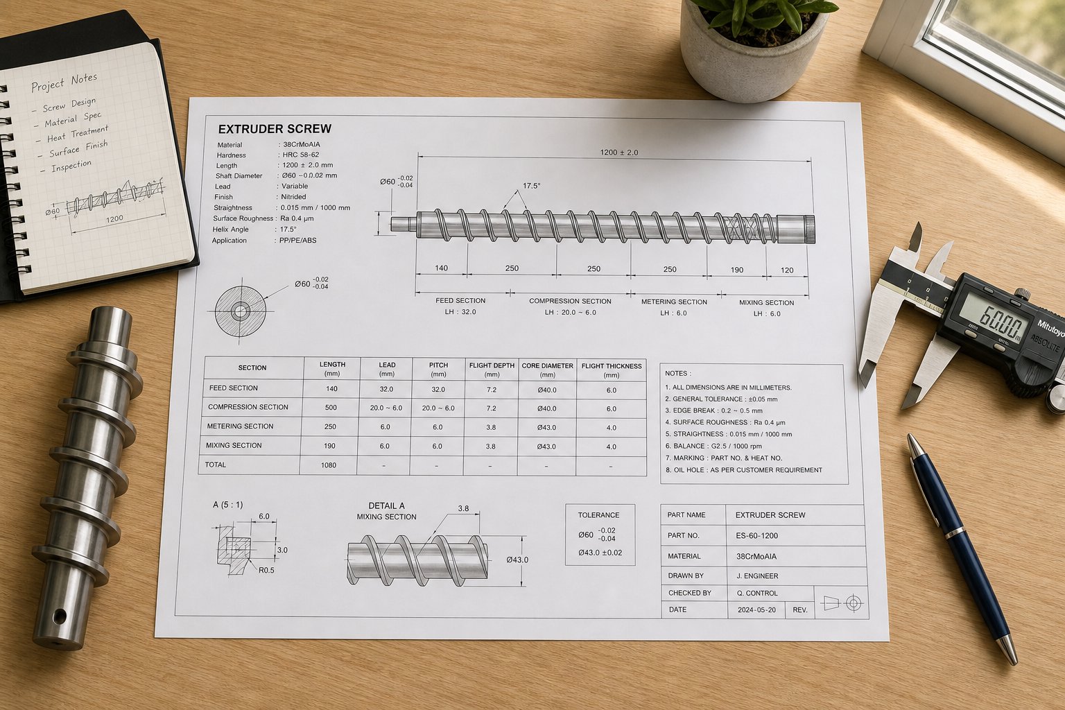 understanding extruder screw specification sheets ensures accurate selection and longer service life