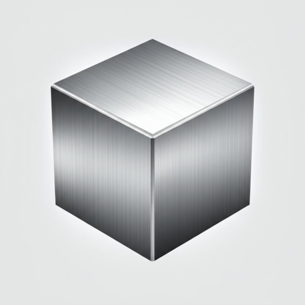 aluminum cube representing material density and engineering precision