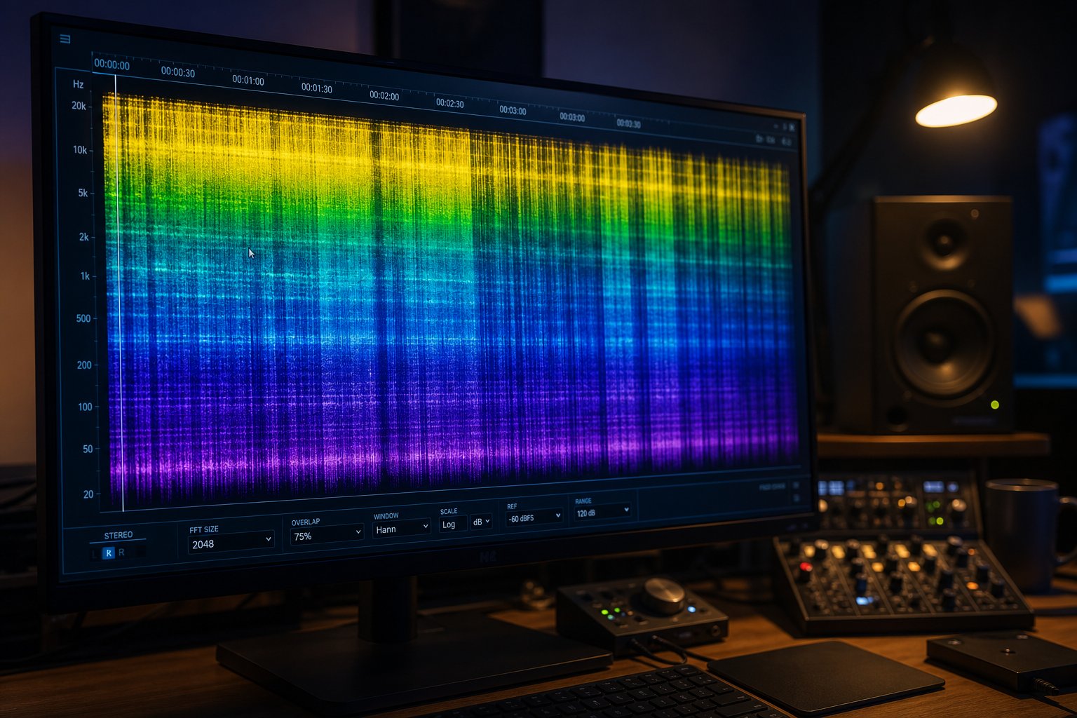 spectrogram analysis reveals visual frequency patterns like hard cutoffs and grid artifacts that indicate ai generation