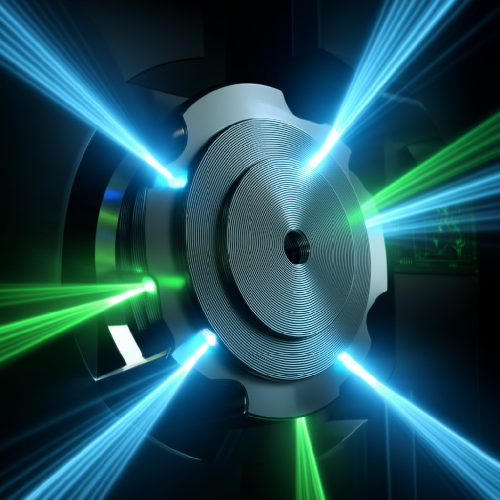 conceptual visualization of non destructive testing on a forged metal part